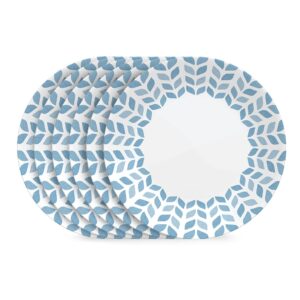 corelle global collection vitrelle 6-piece dinner plate set, triple layer recycled glass, lightweight eco-friendly round 10-1/4-inch plates set, northern pines