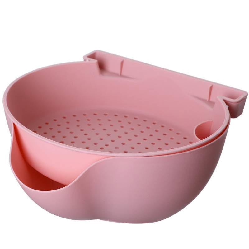 AYESHAL'S Multifunctional fruits and vegetables basket (Pink) “Double Dish Snack Bowl with Phone Holder: Elevate Your Snacking Game!”