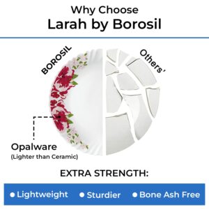 Borosil Gourmet Dinnerware Set For 6, 19 Pieces, White Dinner Plates and Bowls Sets, Chip Resistant Tempered Opal Glass, Stain Resistant, Dishwasher & Microwave Safe Dinner Set For Gifting, Serves 6