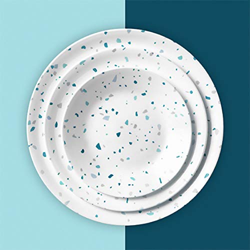 Corelle J106-TRT CP-1648 Small Plate, Plate, Plate, Shatter-Resistant, Lightweight, Microwave Safe, Oven Safe, Dishwasher Safe, Terrazzo Verde