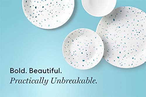 Corelle J106-TRT CP-1648 Small Plate, Plate, Plate, Shatter-Resistant, Lightweight, Microwave Safe, Oven Safe, Dishwasher Safe, Terrazzo Verde