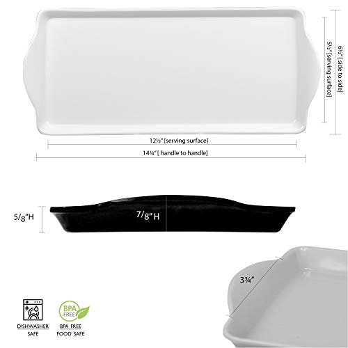 Corelle Coordinates by Reston Lloyd Melamine Tidbit Serving Tray, Simple Lines