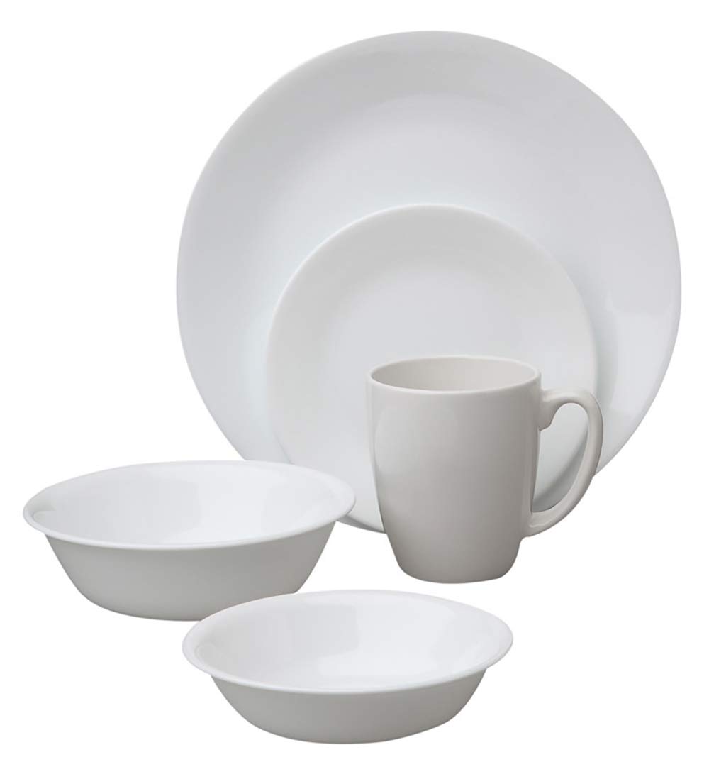 Corelle Livingware Winter Frost White 30-Piece Dinnerware Set, Service for 6