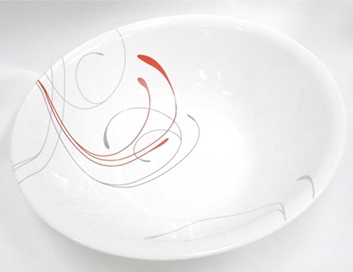 New Corelle Splendor 2-Qt Round 10 1/4" Serving Bowl-Energetic Red Gray Scrolls! ;#G344T3486G 34BG82G183755