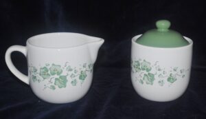 corelle coordinate callaway ivy 2 piece stoneware cream and sugar set