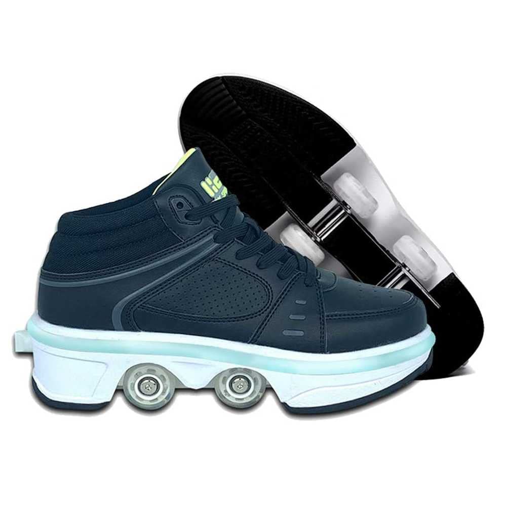 LDRFSE LED Women Deformation Roller Skate Shoes - Shoes That Turn Into Rollerskates - Retractable Roller Shoes for Men - Kick Rollers - Skating Shoes - Double-Row Walking Shoes with Invisible Wheels