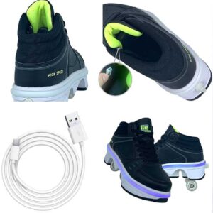 LDRFSE LED Women Deformation Roller Skate Shoes - Shoes That Turn Into Rollerskates - Retractable Roller Shoes for Men - Kick Rollers - Skating Shoes - Double-Row Walking Shoes with Invisible Wheels