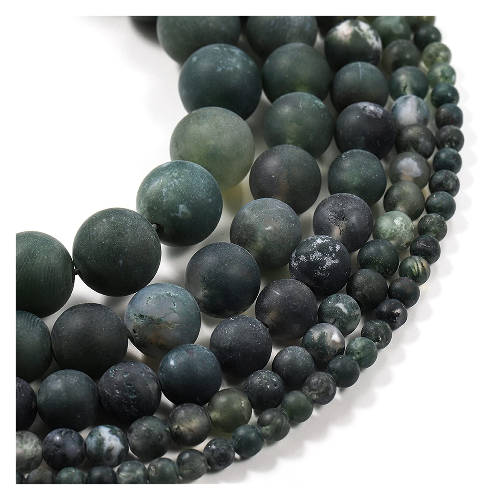 YU 1Strand 4-12mm Natural Matte Aquatic Green Stone Dull Polish Round Loose Spacer Beads for Jewelry Makings Supplies T311 (Color : Aquatic Agate, Item Diameter : 12mm X 32Pcs)