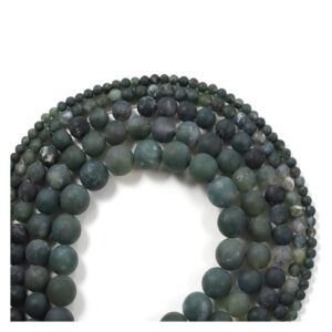 YU 1Strand 4-12mm Natural Matte Aquatic Green Stone Dull Polish Round Loose Spacer Beads for Jewelry Makings Supplies T311 (Color : Aquatic Agate, Item Diameter : 12mm X 32Pcs)