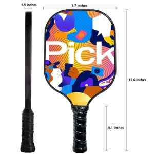 Pickleball Three-Piece Set，Pickleball，Glass Carbon Fiber Pickleball，Peak Racket，2 Sets of Pickleball Rackets，Set Contains 2 Peak Racket and 4 Pickleballs，Suitable for Young Beginners (Yellow)