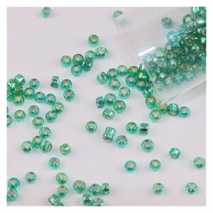 nhbt yu 2mm square hole charm czech glass seedbeads 19 colors 12/0 crystal glass seed beads for diy sewing craft cross stitch accessory t87 (color : 541 peacock, size : 2mm 720pcs)