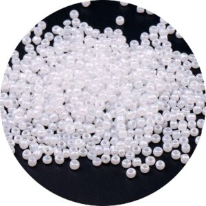 nhbt yu white beads 1.5mm 2mm 3mm 4mm 10g white charm czech glass seed beads for diy bracelet necklace jewelry making diy accessories t87 (color : cream white, size : 1.5mm 1600pcs)