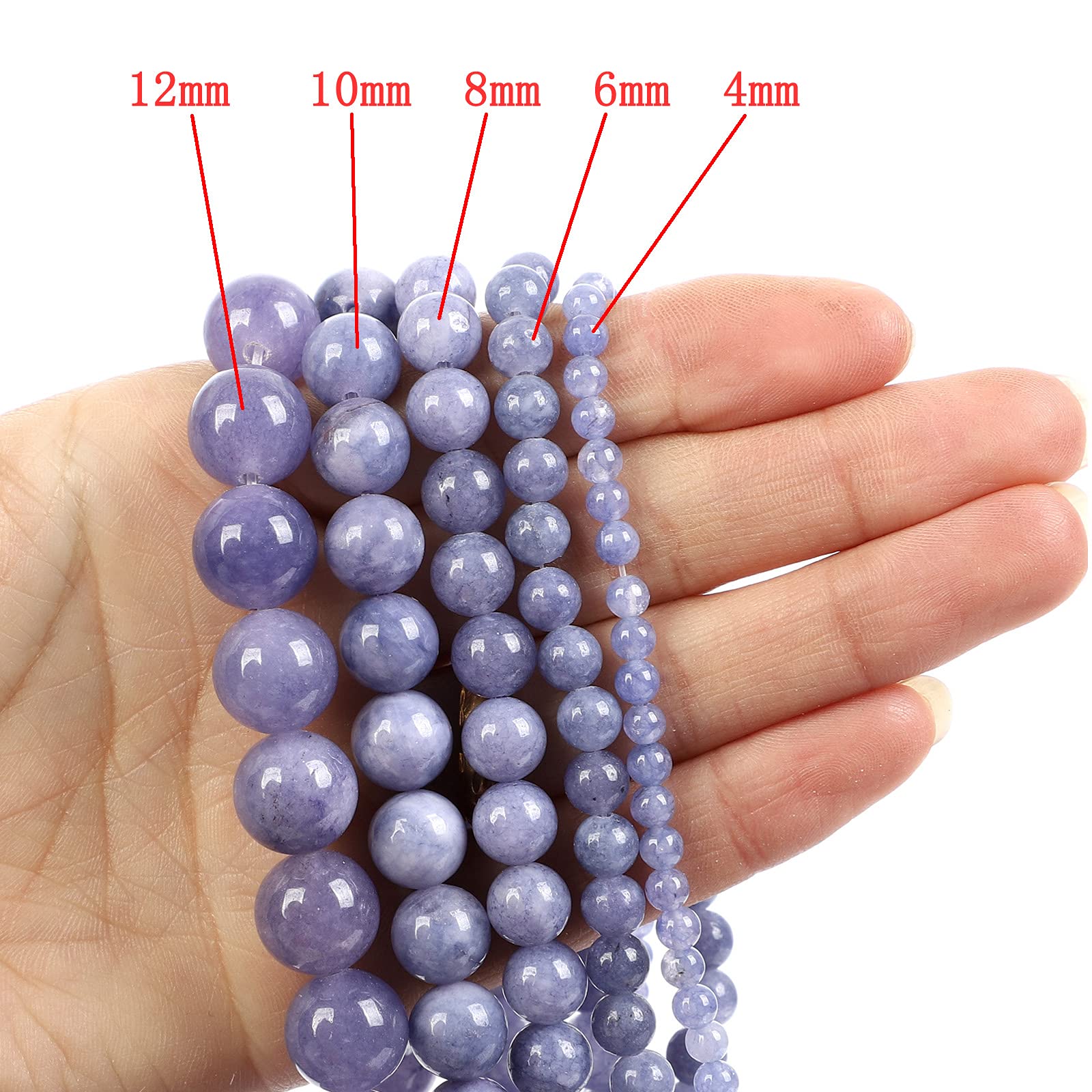 NHBT YU 6/8/10mm Natural Stone Blue Apatite Round Beads Loose Spacer Bead for Jewelry Making DIY Accessories T87 (Color : H8699, Item Diameter : 10mm)