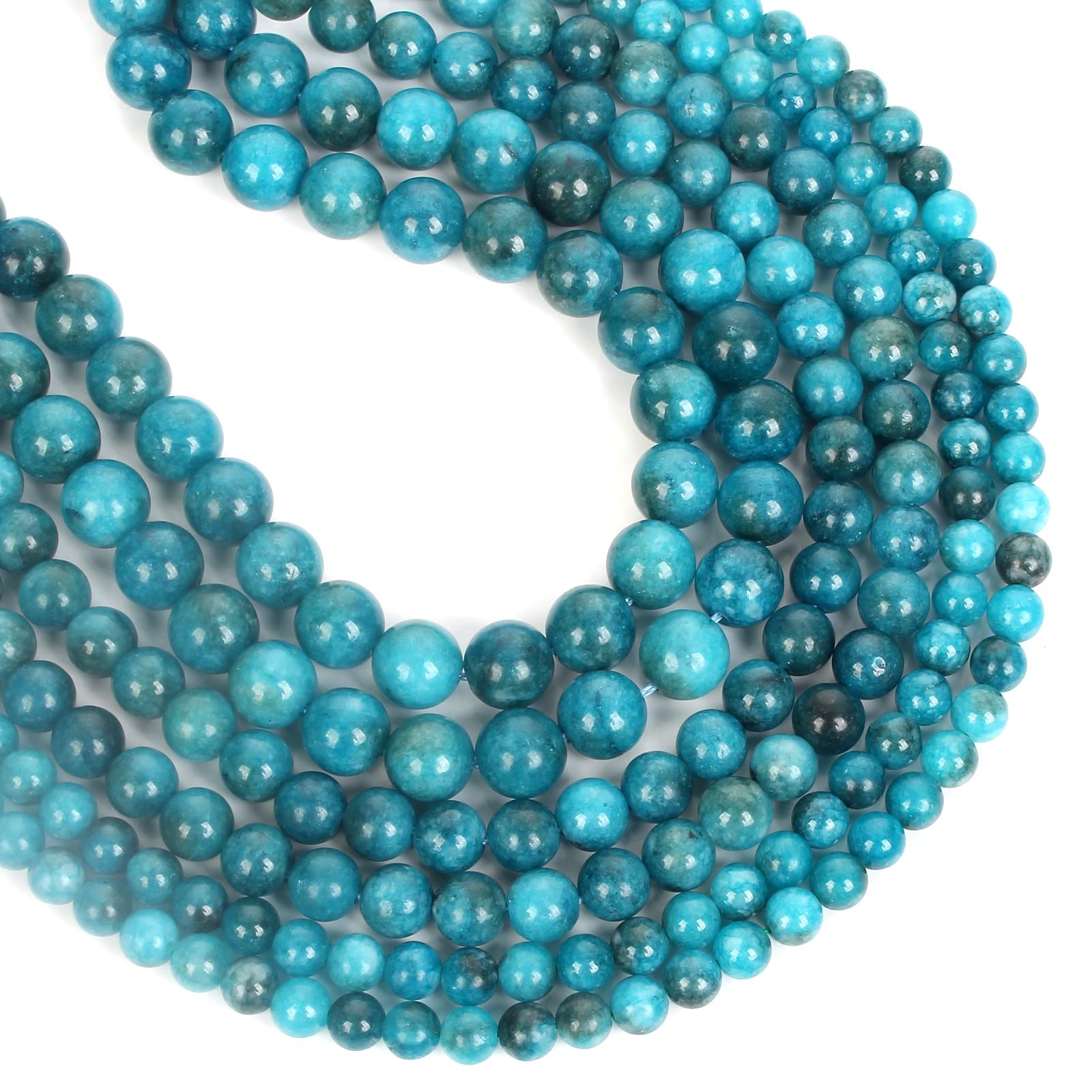 NHBT YU 6/8/10mm Natural Stone Blue Apatite Round Beads Loose Spacer Bead for Jewelry Making DIY Accessories T87 (Color : H8699, Item Diameter : 10mm)