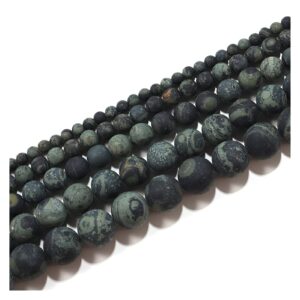 YU 1strand 4/6/8/10/12mm Matte Dark Green Turquoises Green Eye Stone Round Loose Spacer Bead for Bracelet Jewelry Makings Supplies T314 (Color : Green Turquoises, Item Diameter : 4mm)