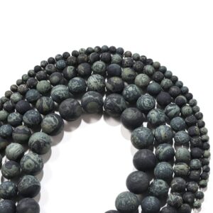 YU 1strand 4/6/8/10/12mm Matte Dark Green Turquoises Green Eye Stone Round Loose Spacer Bead for Bracelet Jewelry Makings Supplies T314 (Color : Green Turquoises, Item Diameter : 4mm)