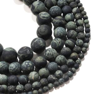 YU 1strand 4/6/8/10/12mm Matte Dark Green Turquoises Green Eye Stone Round Loose Spacer Bead for Bracelet Jewelry Makings Supplies T314 (Color : Green Turquoises, Item Diameter : 4mm)