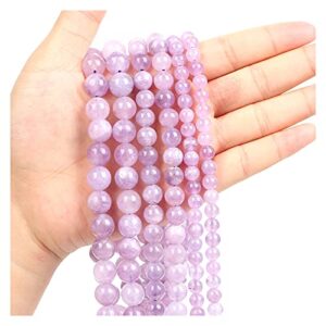 NHBT YU 6/8/10mm Natural Stone Lavender Round Beads Loose Spacer Bead for Jewelry Making DIY Accessories T725 (Color : H8708, Item Diameter : 6mm)