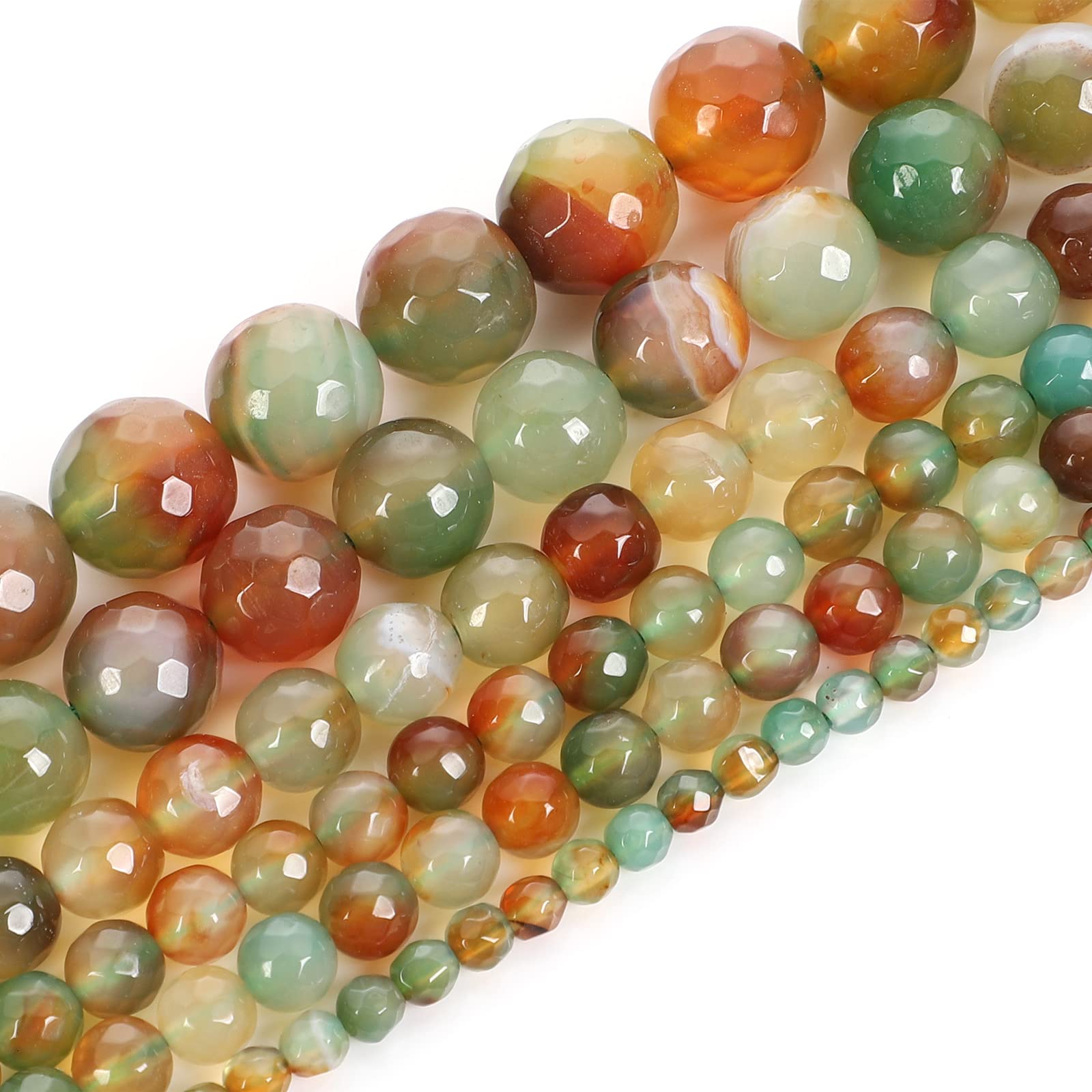 NHBT YU Natural Stone Beads Yellow Green Agate Loose Beads for Jewelry Making Needlework DIY Bracelet Strand 4-12 MM T87 (Color : H7243, Item Diameter : 10mm About 38 pcs)