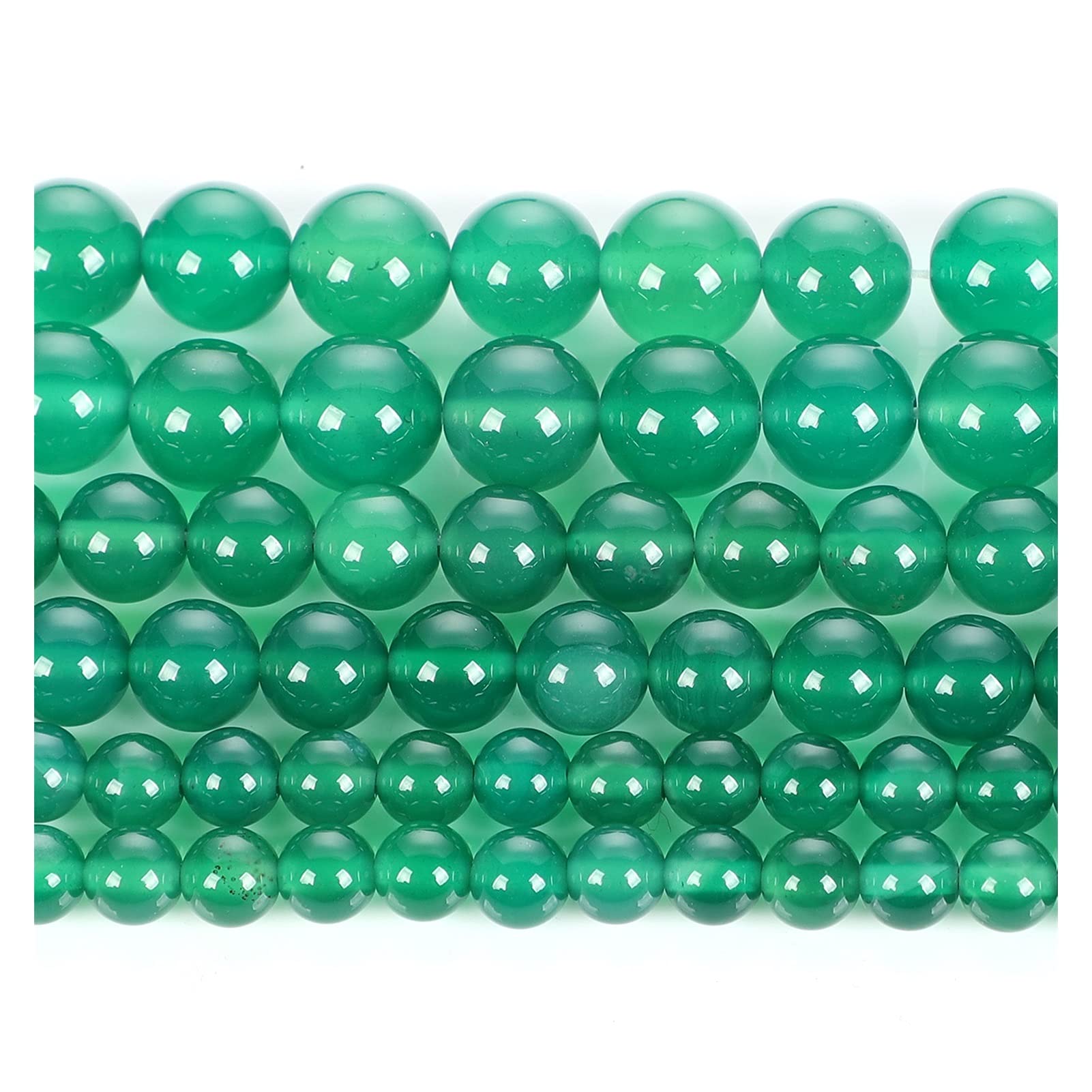 NHBT YU Natural Stone Beads Green Agate Round Loose Beads for Jewelry Making Needlework DIY Bracelets Necklace Strand 4-12 MM T87 (Color : H8164, Item Diameter : 12mm About 30 pcs)