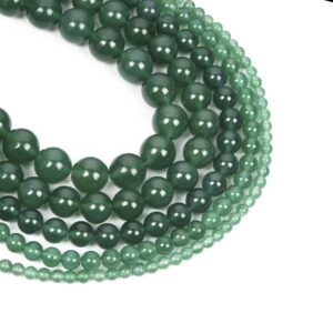 NHBT YU Natural Stone Beads Green Agate Round Loose Beads for Jewelry Making Needlework DIY Bracelets Necklace Strand 4-12 MM T87 (Color : H8164, Item Diameter : 12mm About 30 pcs)