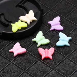 NHBT YU 50pcs 13x16mm Candy Color Butterfly Beads Loose Spacer Charms Acrylic Beads for Jewelry Making Handmade DIY Necklace Bracelet T725