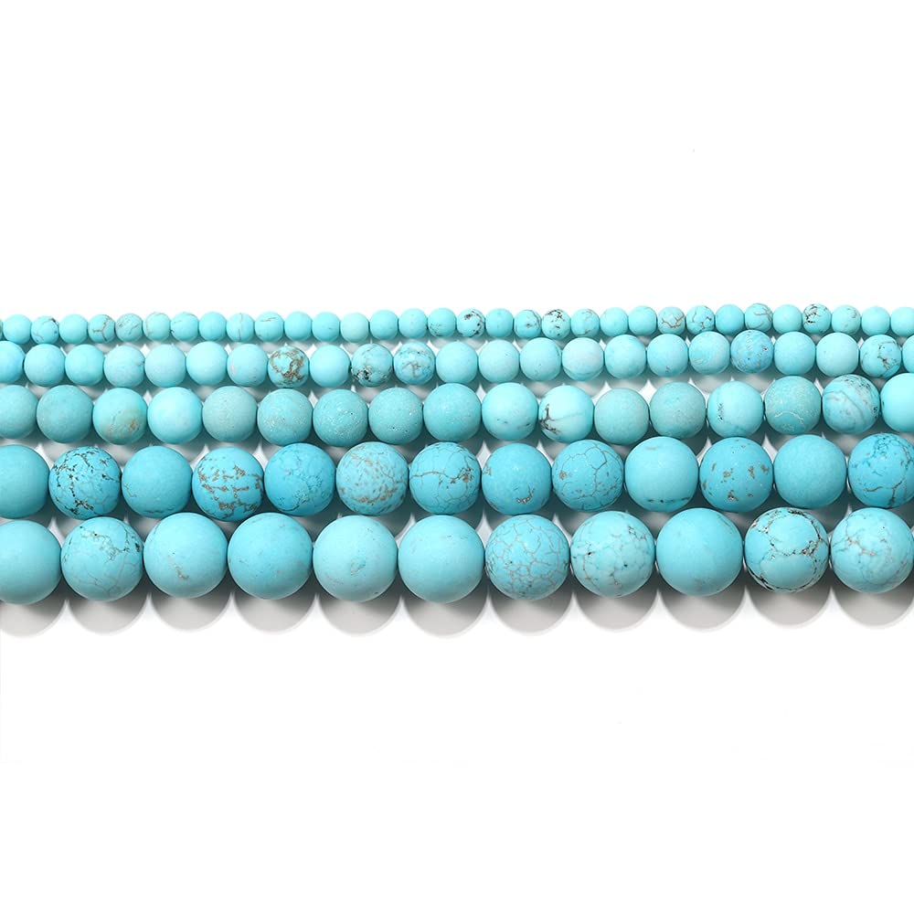 YU 1strand 4/6/8/10/12mm Polished Blue Turquoises Stone Round Loose Spacer Beads for Bracelet Jewelry Makings Supplies T314 (Color : Turquoises, Item Diameter : 6mm)