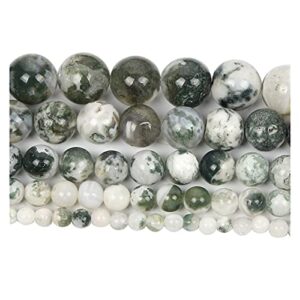 NHBT YU Natural Stone Tree Agate Charm Round Loose Beads for Jewelry Making Needlework Bracelet DIY Strand 4-12MM T87 (Color : H8112, Item Diameter : 12mm About 30 pcs)