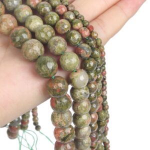 NHBT YU 4/6/8/10/12mm Natural Stone Green Stone Round Beads Loose Spacer Bead for Jewelry Making DIY Accessories T87 (Color : H8588, Item Diameter : 10mm)