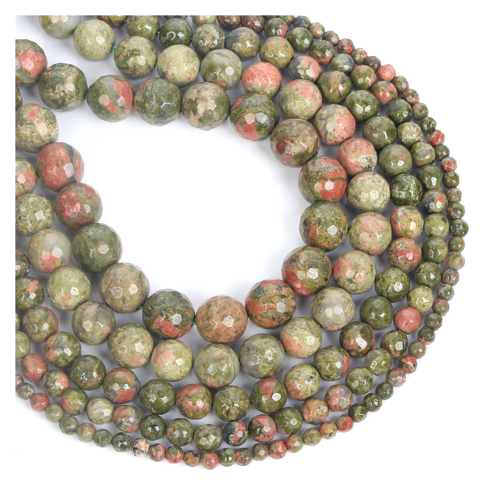 NHBT YU 4/6/8/10/12mm Natural Stone Green Stone Round Beads Loose Spacer Bead for Jewelry Making DIY Accessories T87 (Color : H8588, Item Diameter : 10mm)