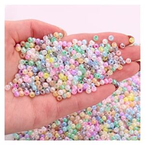 NHBT YU 23 Colors Uniform Size 4mm 6/0 Imitation Jade Beads Cream Glass Czech Seed Spacer Beads for Jewelry Handmade DIY Craft T725 (Color : Dark Grey, Size : 4mm 155pcs)