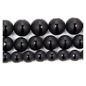 NHBT YU Natural Stone Beads A Line Frosted Agate Charm Round Loose Beads for Jewelry Making Needlework Bracelet DIY 4-12 MM T87 (Color : H7498, Item Diameter : 12mm About 30 pcs)