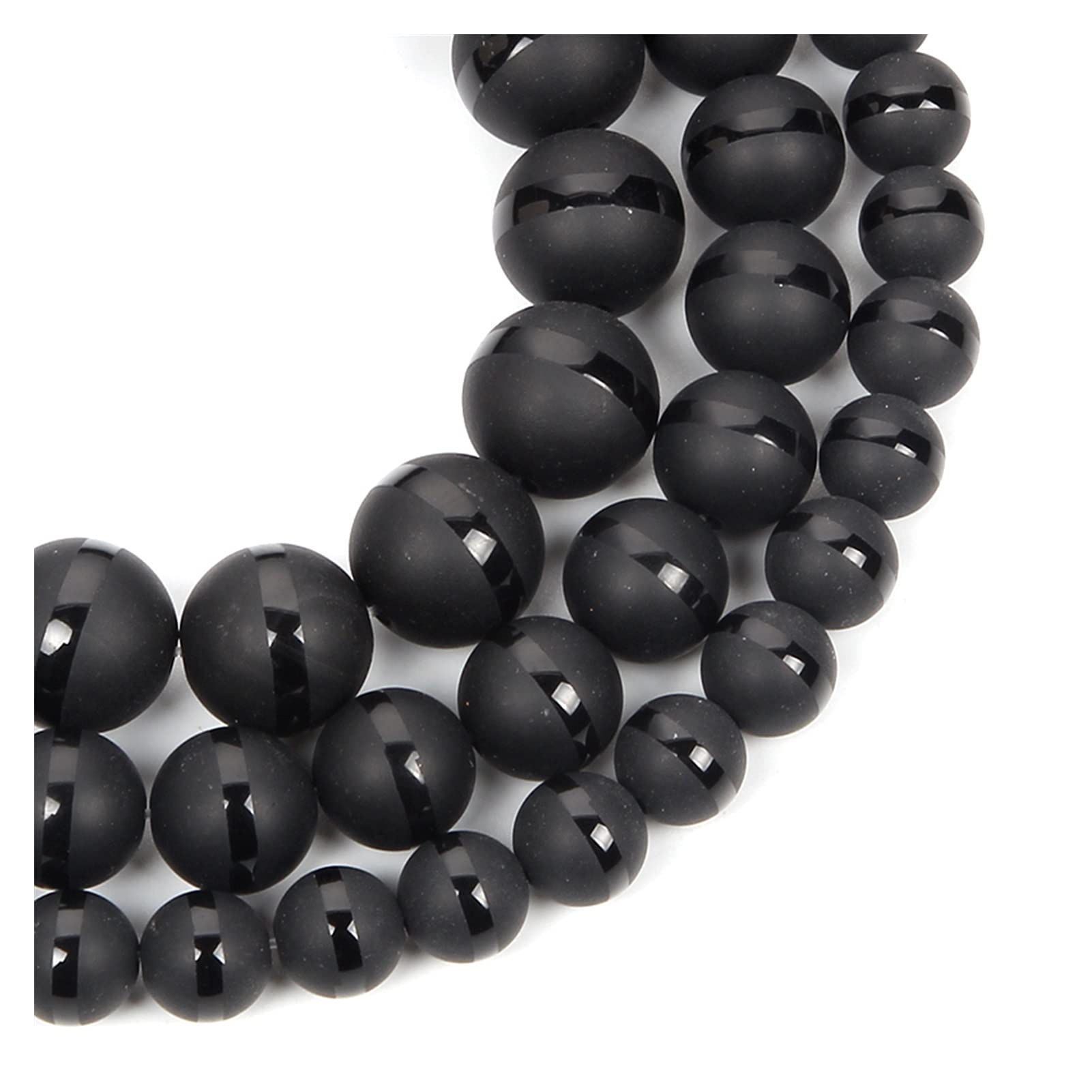 NHBT YU Natural Stone Beads A Line Frosted Agate Charm Round Loose Beads for Jewelry Making Needlework Bracelet DIY 4-12 MM T87 (Color : H7498, Item Diameter : 12mm About 30 pcs)