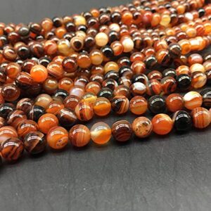 NHBT YU 1 Strand Coffee Striped Thread Agates Bead Natural Round Spacer Beads Strand Jewelry Finding DIY Ornament Making T719 (Item Diameter : 12mm 31pcs)