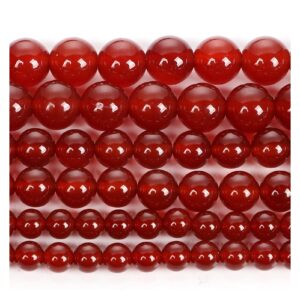 NHBT YU Natural Stone Beads Red Agate Round Loose Beads for Jewelry Making Needlework DIY Bracelets Necklace Strand 4-12 MM T87 (Color : H8163, Item Diameter : 8mm About 48 pcs)