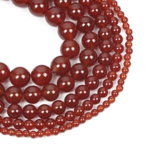 NHBT YU Natural Stone Beads Red Agate Round Loose Beads for Jewelry Making Needlework DIY Bracelets Necklace Strand 4-12 MM T87 (Color : H8163, Item Diameter : 8mm About 48 pcs)