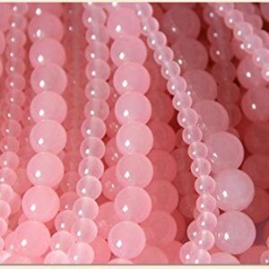 NHBT YU 1 Strand Natural Stone Pink Jades Beads 4MM 6MM 8MM 10MM 12MM 14mm Round Spacer Charm Bead for DIY Women Necklace Jewelry Making T719 (Item Diameter : 10mm 35pcs)