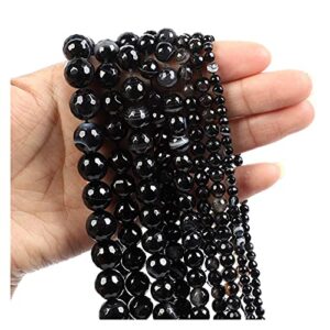 NHBT YU Natural Stone Beads Cut Surface Black Stone Striped Agate Loose Beads for Jewelry Making Needlework DIY Bracelet Strand 4-12 MM T923 (Color : H7225, Item Diameter : 12mm About 30 pcs)