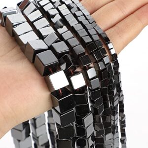 NHBT YU Natural Stone Beads Square Black Hematite for Jewelry Making Needlework Bracelet DIY T87 (Color : H8477, Item Diameter : 8x8mm About 48 pcs)