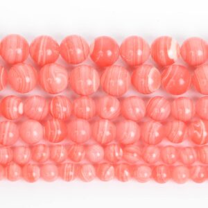 NHBT YU 6/8/10mm Natural Stone Synthetic Red Agate Round Beads Loose Spacer Bead for Jewelry Making DIY Accessories T87 (Color : H8649, Item Diameter : 6mm)