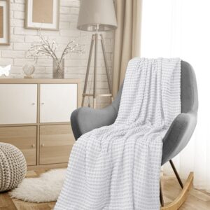 Utopia Bedding Cotton Waffle Blanket 300 GSM (White - 90x72 Inches) Soft Lightweight Breathable Bed Blanket Twin Size Layering Any Bed for All Season