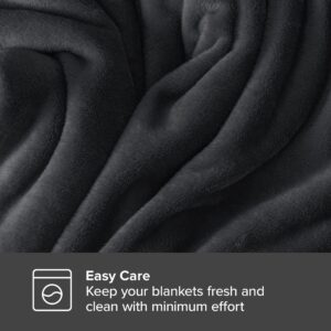 Bare Home Fleece Blanket - Twin/Twin Extra Long Blanket - Black - Lightweight Blanket for Bed, Sofa, Couch, Camping, and Travel - Microplush - Ultra Soft Warm Blanket (Twin/Twin XL, Black)