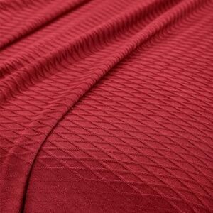 Superior Diamond Weave Blanket, 100% Cotton Cover for Home, Couch, Bed, Soft, Warm Blankets, Boho Aesthetic, Comfy, Cozy, and Cute Covers, Decorative Bedding Essentials, King, Burgundy