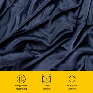 Big Blanket Co® Original Stretch™ Navy | 10 x 10 Extra Large Blanket | 100 Square Feet | Soft, Giant Blanket That Fits The Whole Family | The Best, Biggest Blanket of 2024