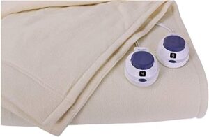 perfect fit softheat - queen micro-fleece heated blanket - luxuriously warm & soft electric blanket, patented low-voltage technology (natural, queen)