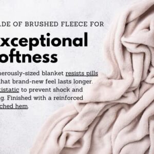 Perfect Fit SoftHeat - Queen Micro-Fleece Heated Blanket - Luxuriously Warm & Soft Electric Blanket, Patented Low-Voltage Technology (Natural, Queen)