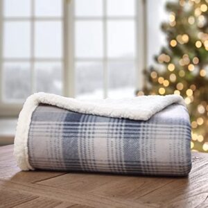 Eddie Bauer - Throw Blanket, Brushed Fleece Bedding with Sherpa Reverse, Soft & Cozy Home Decor for Bed or Couch (Nordic Midnight, 50" x 70")