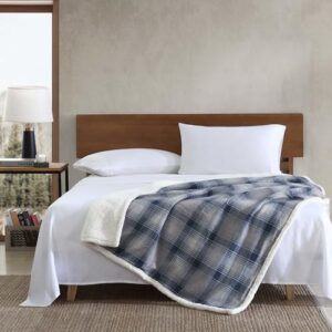 Eddie Bauer - Throw Blanket, Brushed Fleece Bedding with Sherpa Reverse, Soft & Cozy Home Decor for Bed or Couch (Nordic Midnight, 50" x 70")