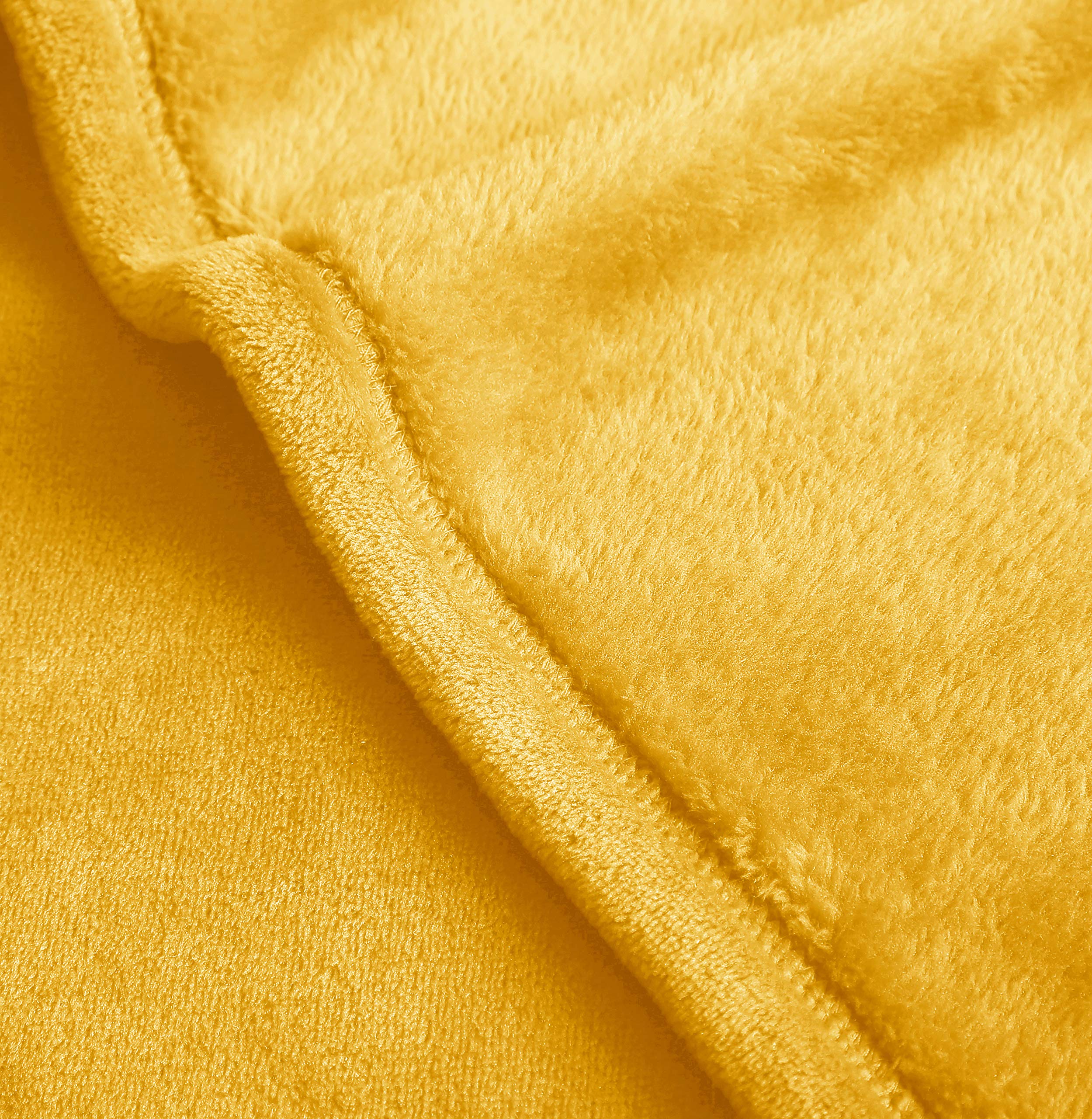 EXQ Home Fleece Blanket Twin Size Yellow Throw Blanket for Couch or Bed - Microfiber Fuzzy Flannel Blanket for Adults