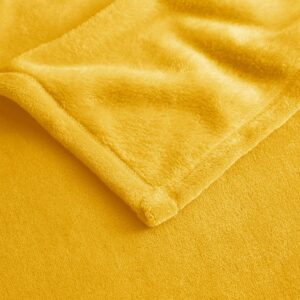 EXQ Home Fleece Blanket Twin Size Yellow Throw Blanket for Couch or Bed - Microfiber Fuzzy Flannel Blanket for Adults